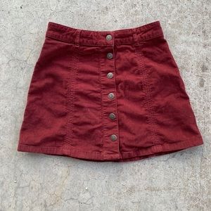 American Eagle Maroon Corduroy Skirt